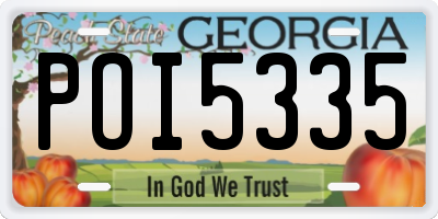 GA license plate POI5335