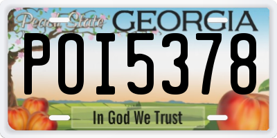 GA license plate POI5378