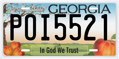 GA license plate POI5521