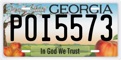 GA license plate POI5573