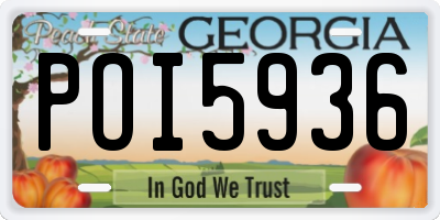 GA license plate POI5936