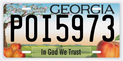 GA license plate POI5973