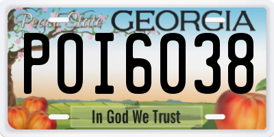 GA license plate POI6038
