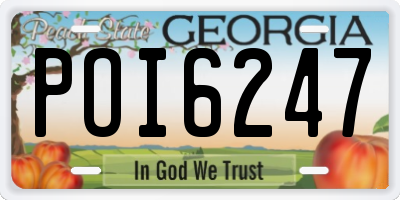 GA license plate POI6247