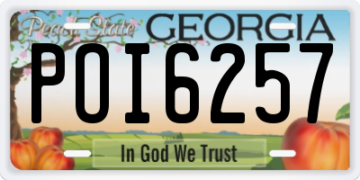GA license plate POI6257
