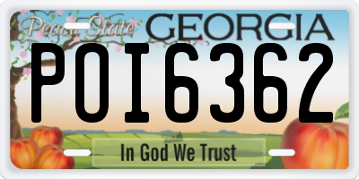 GA license plate POI6362