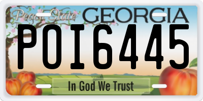 GA license plate POI6445