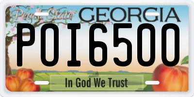 GA license plate POI6500
