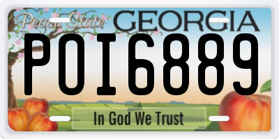 GA license plate POI6889