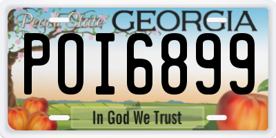 GA license plate POI6899