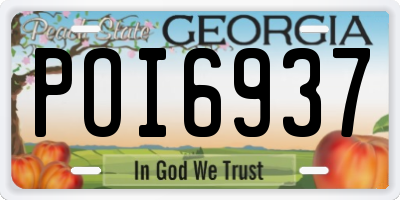 GA license plate POI6937