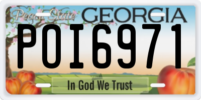 GA license plate POI6971