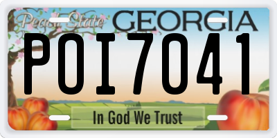 GA license plate POI7041