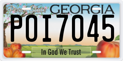 GA license plate POI7045