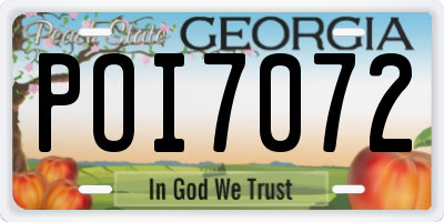 GA license plate POI7072