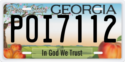 GA license plate POI7112