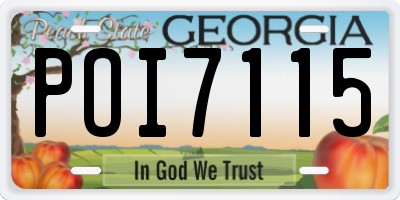 GA license plate POI7115