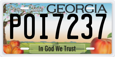 GA license plate POI7237