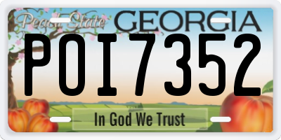 GA license plate POI7352