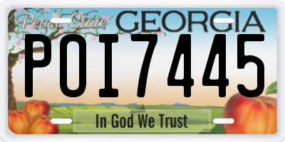 GA license plate POI7445