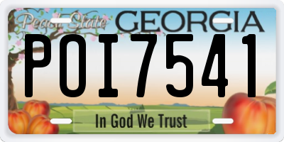GA license plate POI7541