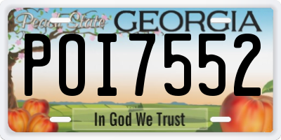 GA license plate POI7552
