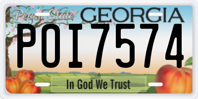 GA license plate POI7574