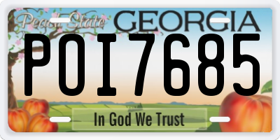 GA license plate POI7685