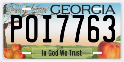 GA license plate POI7763