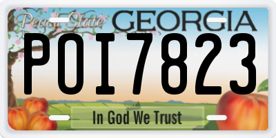 GA license plate POI7823