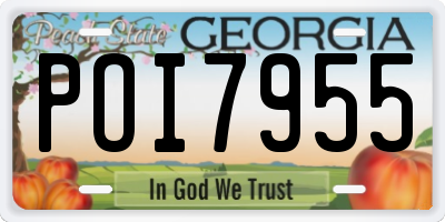 GA license plate POI7955