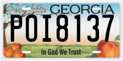 GA license plate POI8137
