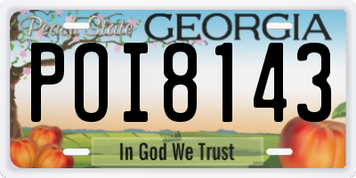 GA license plate POI8143