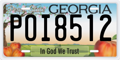 GA license plate POI8512