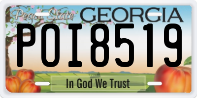 GA license plate POI8519
