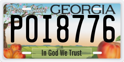 GA license plate POI8776