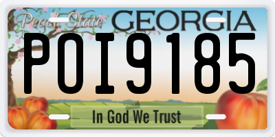 GA license plate POI9185