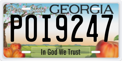 GA license plate POI9247