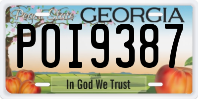 GA license plate POI9387