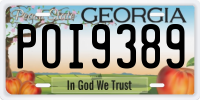 GA license plate POI9389