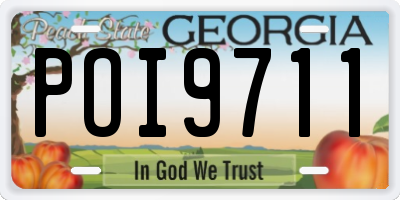 GA license plate POI9711