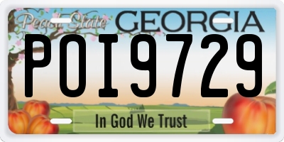 GA license plate POI9729