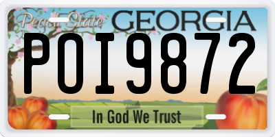 GA license plate POI9872