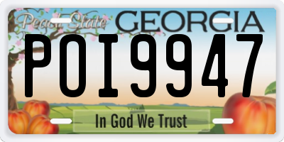 GA license plate POI9947