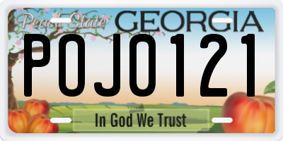 GA license plate POJ0121