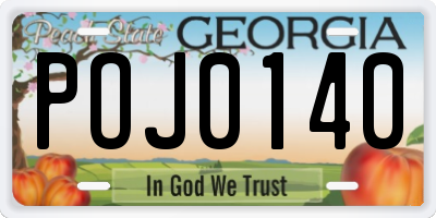 GA license plate POJ0140