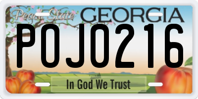 GA license plate POJ0216