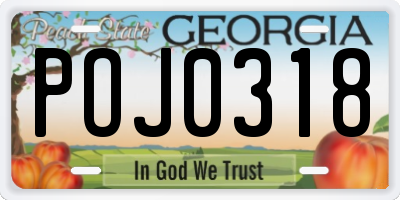 GA license plate POJ0318