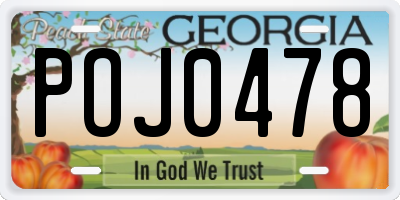 GA license plate POJ0478