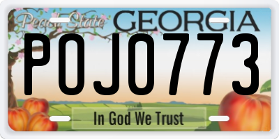 GA license plate POJ0773